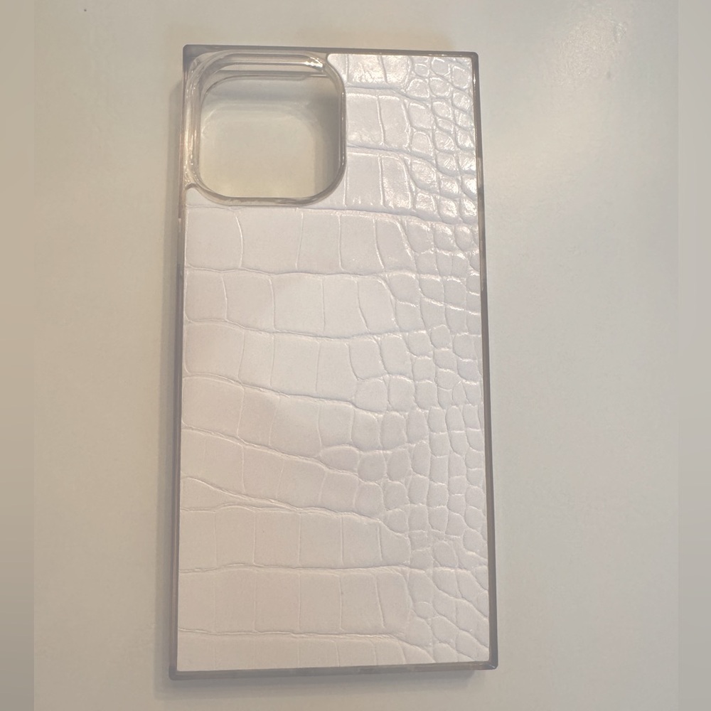 FLAUNT White Croc IPhone Case